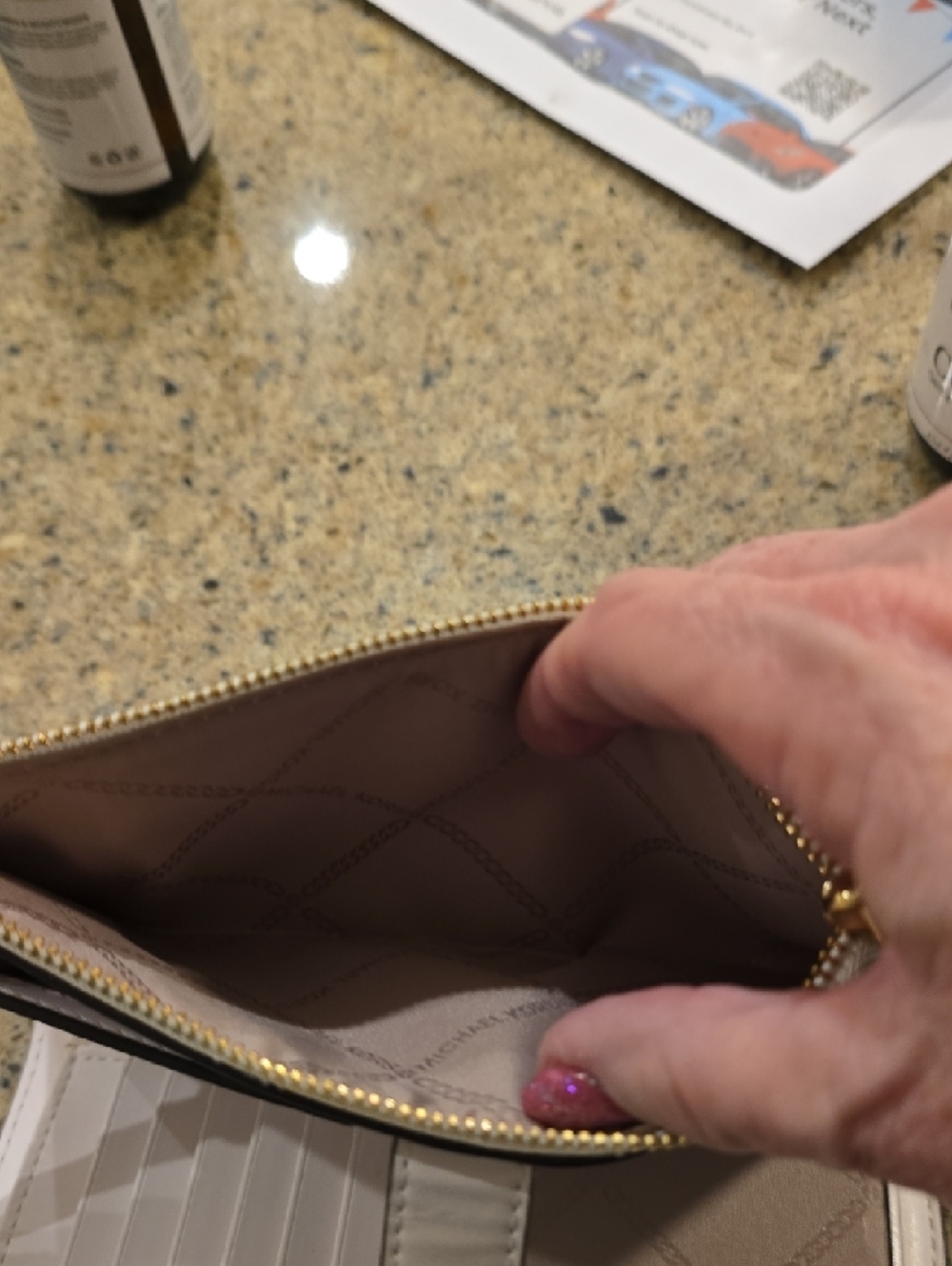 Michael Kors Pink and White Tie-Dye Wristlet - Picture 6 of 8